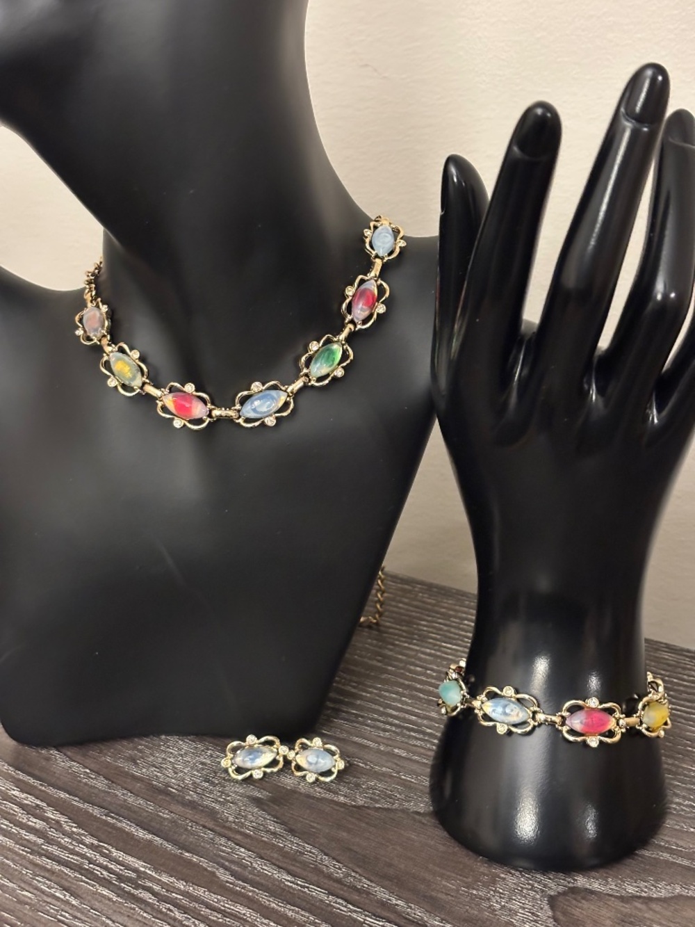 Vintage Sarah Coventry Sabrina Fair Parure Necklace Bracelet Earrings 1959 Sign